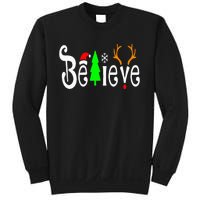 Believe Christmas Santa Claus Red plaid Believe Santa Sweatshirt