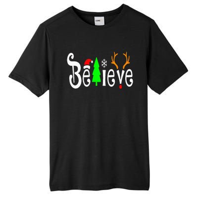 Believe Christmas Santa Claus Red plaid Believe Santa Tall Fusion ChromaSoft Performance T-Shirt