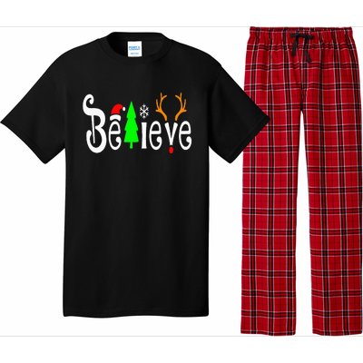 Believe Christmas Santa Claus Red plaid Believe Santa Pajama Set