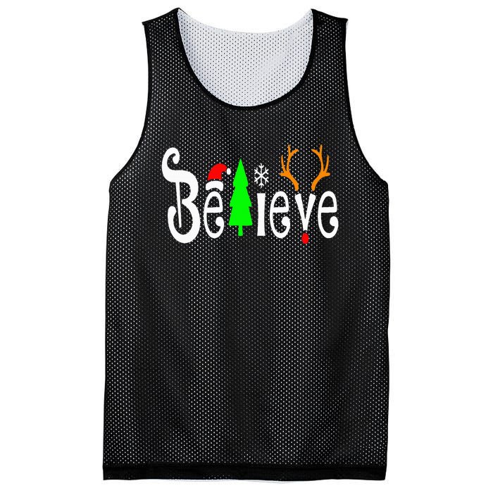 Believe Christmas Santa Claus Red plaid Believe Santa Mesh Reversible Basketball Jersey Tank