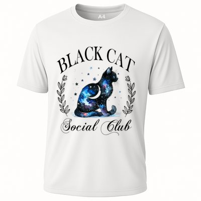 Black Cat Social Club Celestial Cat Halloween Gothic Women Performance Shirt