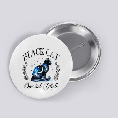 Black Cat Social Club Celestial Cat Halloween Gothic Women Button