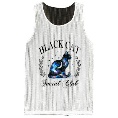 Black Cat Social Club Celestial Cat Halloween Gothic Women Mesh Reversible Basketball Jersey Tank