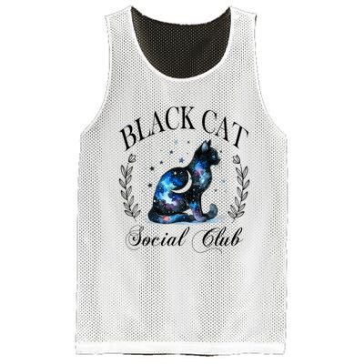 Black Cat Social Club Celestial Cat Halloween Gothic Women Mesh Reversible Basketball Jersey Tank