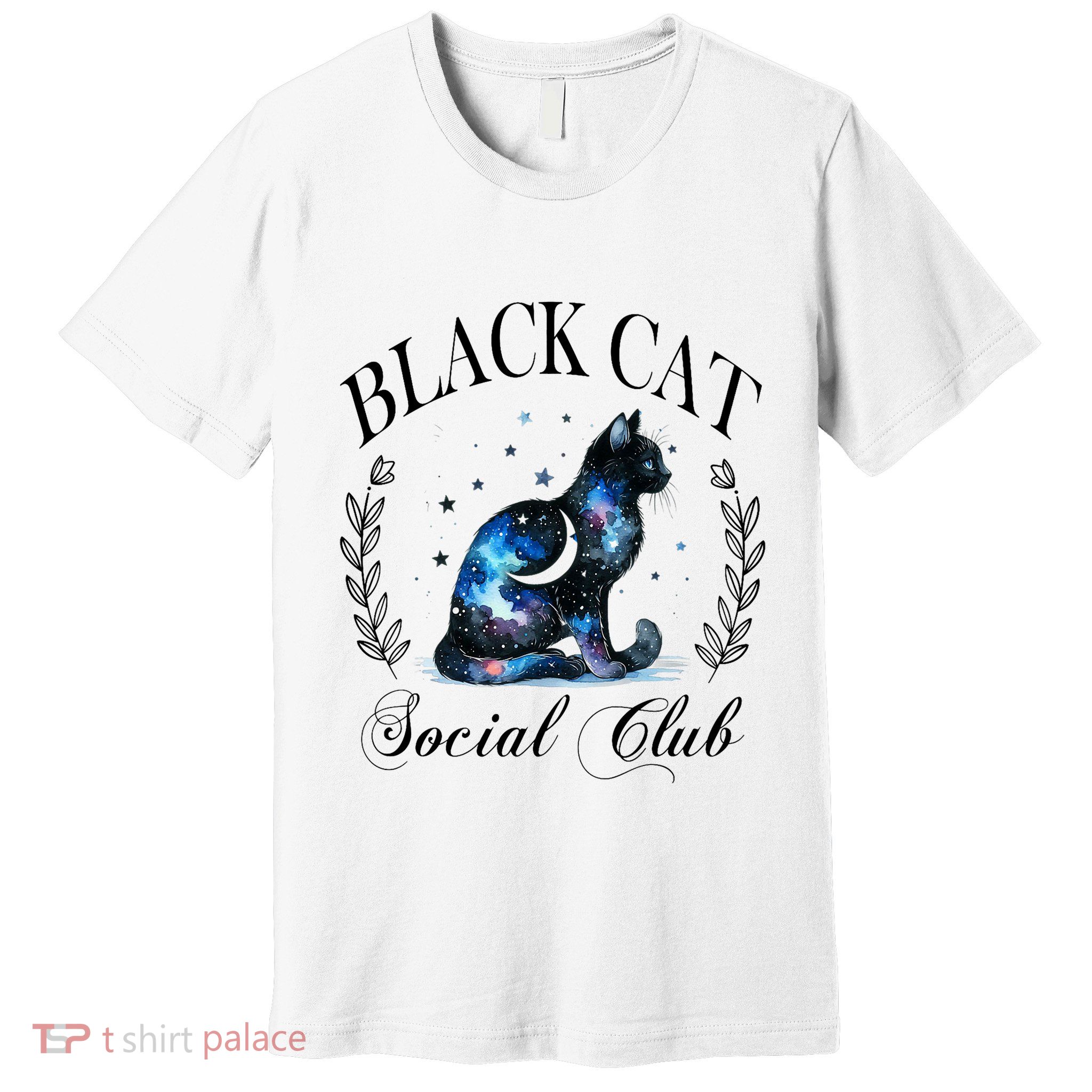 Black Cat Social Club Celestial Cat Halloween Gothic Women Premium T-Shirt
