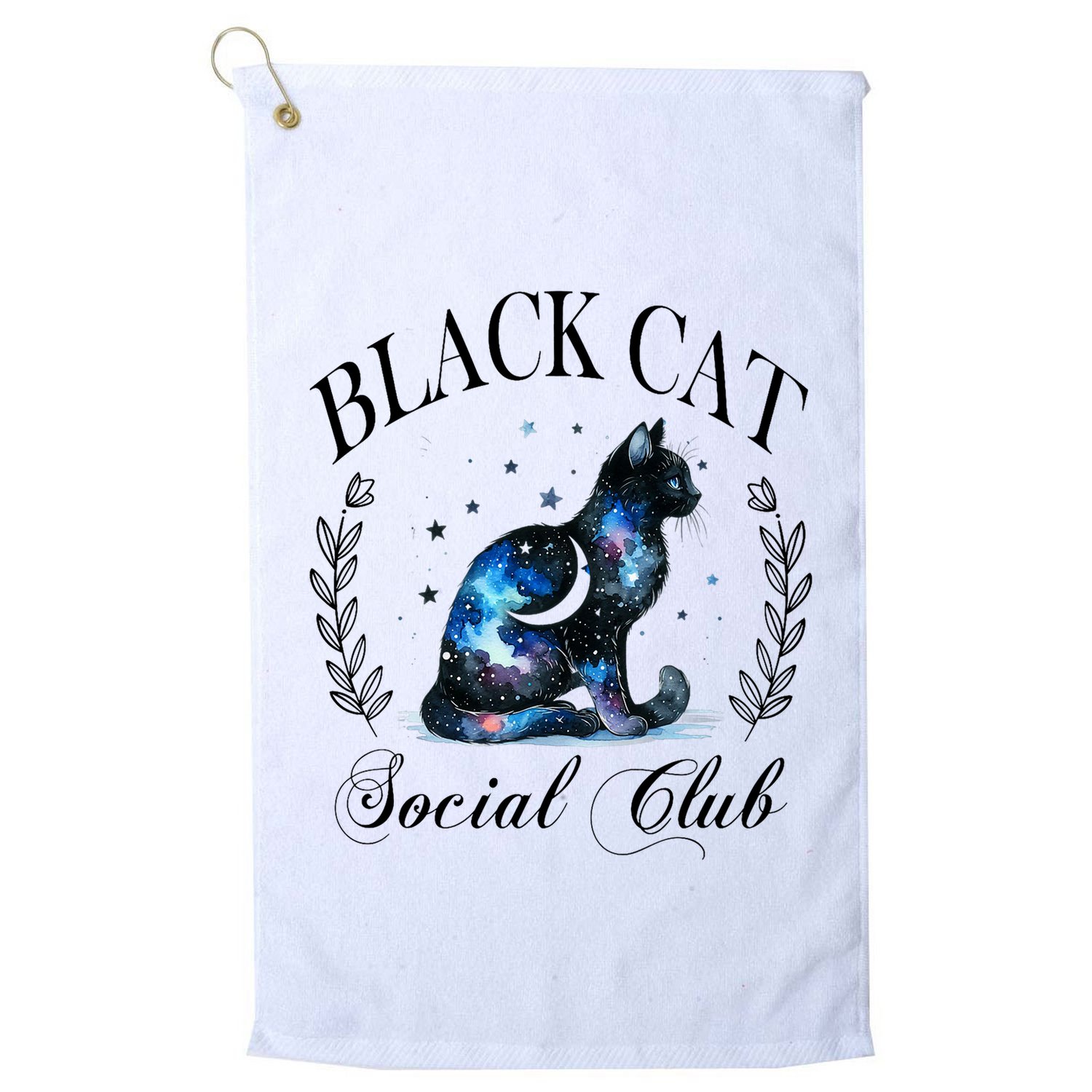 Black Cat Social Club Celestial Cat Halloween Gothic Women Golf Towel