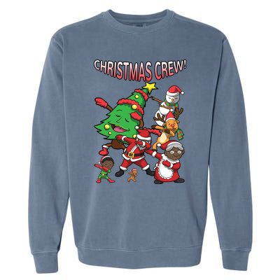 Black Cool Santa Claus African American Christmas Crew Dabs Gift Garment-Dyed Sweatshirt