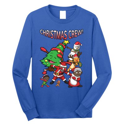 Black Cool Santa Claus African American Christmas Crew Dabs Gift Long Sleeve Shirt