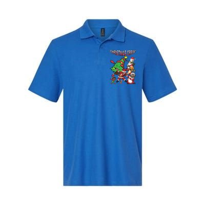 Black Cool Santa Claus African American Christmas Crew Dabs Gift Softstyle Adult Sport Polo