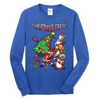 Black Cool Santa Claus African American Christmas Crew Dabs Gift Tall Long Sleeve T-Shirt