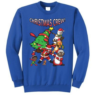 Black Cool Santa Claus African American Christmas Crew Dabs Gift Tall Sweatshirt