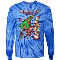 Black Cool Santa Claus African American Christmas Crew Dabs Gift Tie-Dye Long Sleeve Shirt