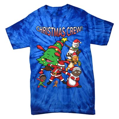 Black Cool Santa Claus African American Christmas Crew Dabs Gift Tie-Dye T-Shirt