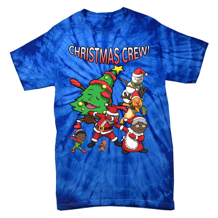 Black Cool Santa Claus African American Christmas Crew Dabs Gift Tie-Dye T-Shirt