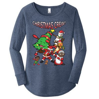 Black Cool Santa Claus African American Christmas Crew Dabs Gift Women's Perfect Tri Tunic Long Sleeve Shirt