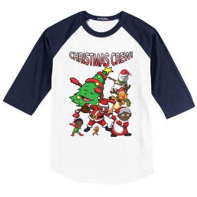 Black Cool Santa Claus African American Christmas Crew Dabs Gift Baseball Sleeve Shirt