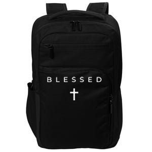 Blessed Cross Subtle Christian Minimalist Religious Faith Impact Tech Backpack