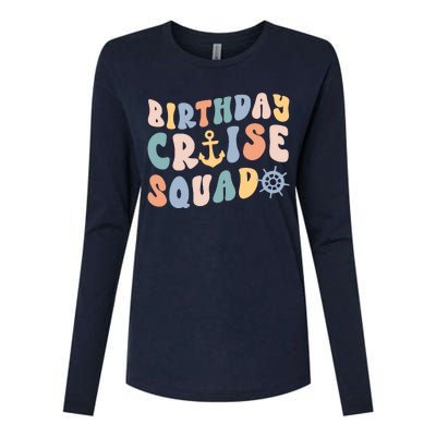 Birthday Cruise Squad Cruising Trip Party Vacation Womens Cotton Relaxed Long Sleeve T-Shirt