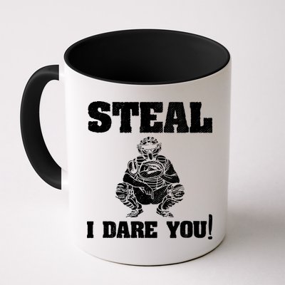 Baseball Catcher Steal I Dare You Mug