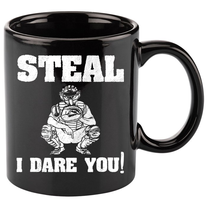 Baseball Catcher Steal I Dare You 11oz C Handle Ceramic Mug