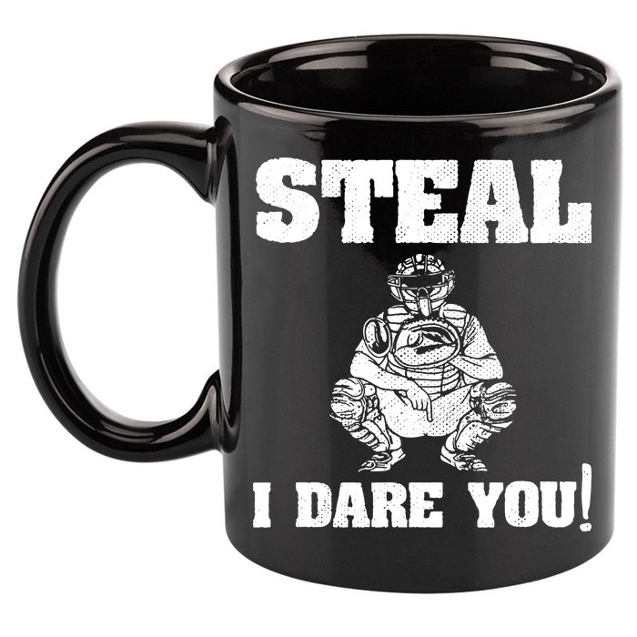 Baseball Catcher Steal I Dare You 11oz C Handle Ceramic Mug