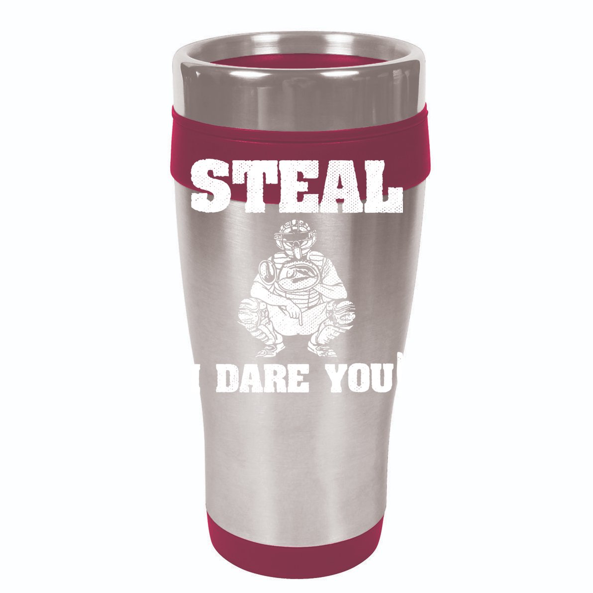Baseball Catcher Steal I Dare You Flat Bill Trucker Hat