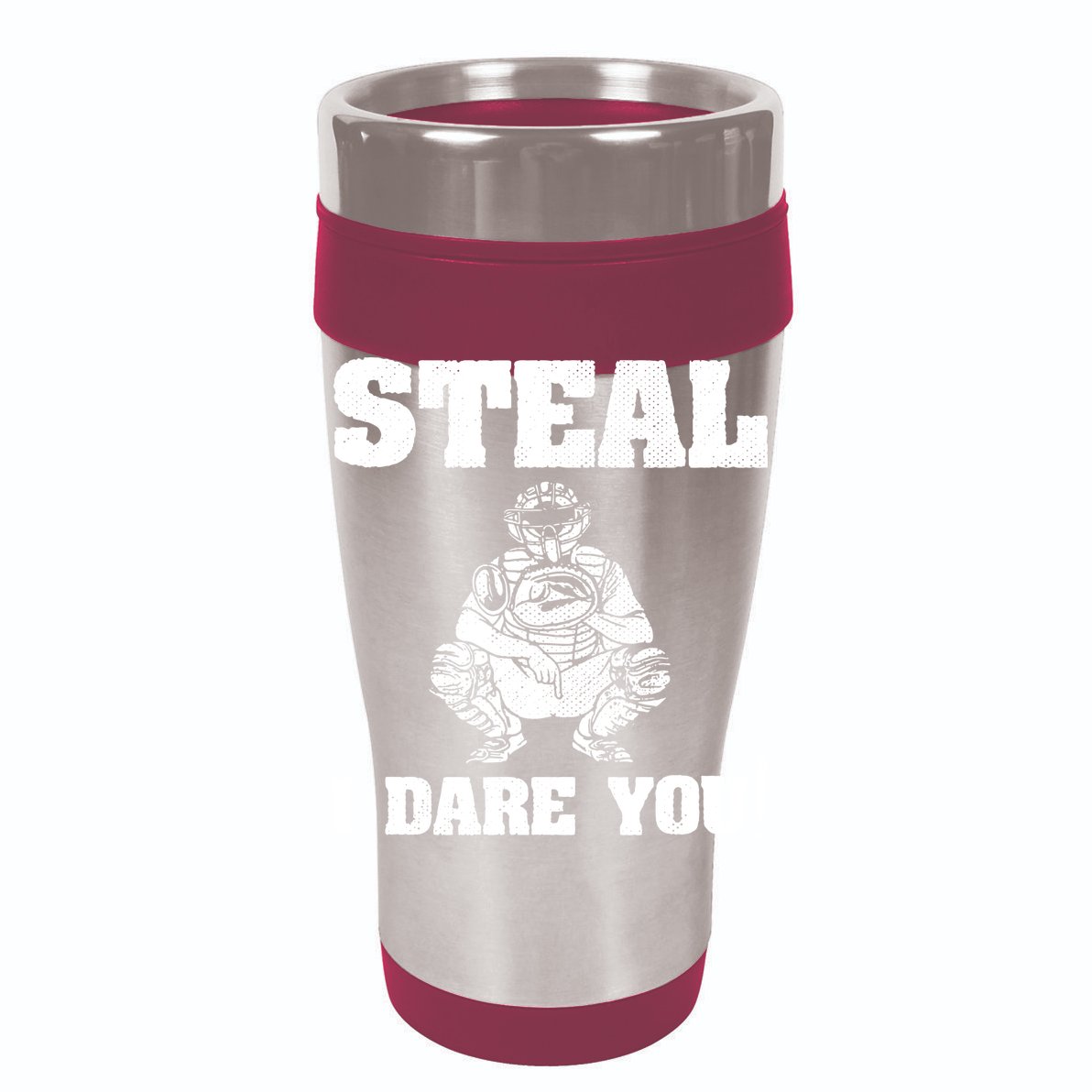 Baseball Catcher Steal I Dare You Women's Crop Top Tee