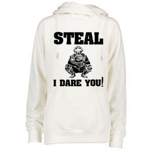 Baseball Catcher Steal I Dare You Womens Funnel Neck Pullover Hood