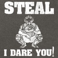 Baseball Catcher Steal I Dare You Cotton Canvas Backpack