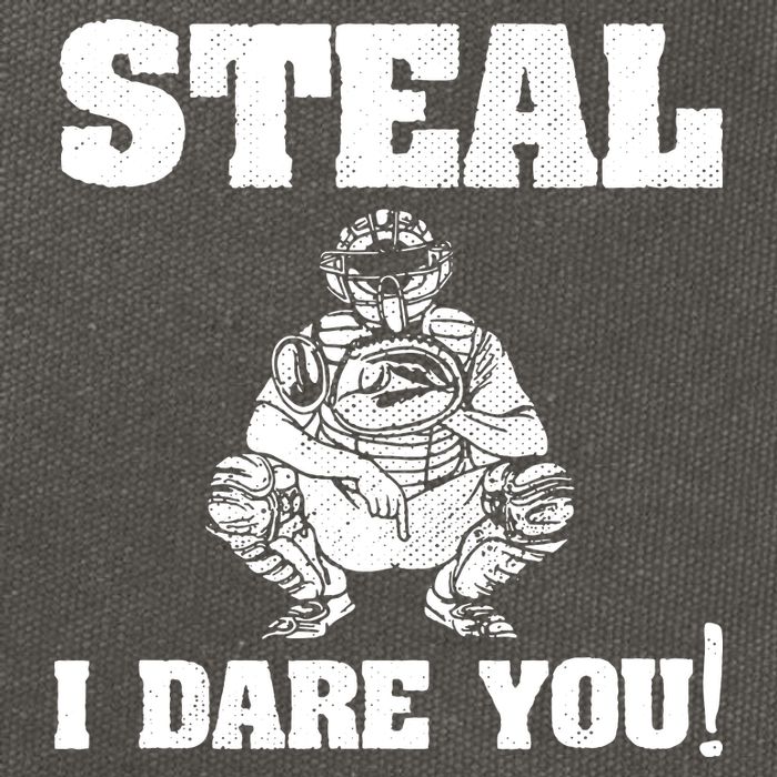 Baseball Catcher Steal I Dare You Cotton Canvas Backpack