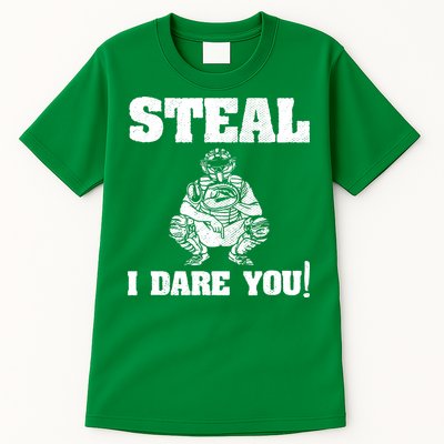 Baseball Catcher Steal I Dare You Tall T-Shirt