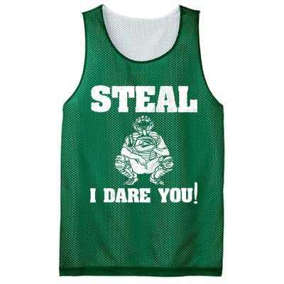 Baseball Catcher Steal I Dare You Mesh Reversible Basketball Jersey Tank