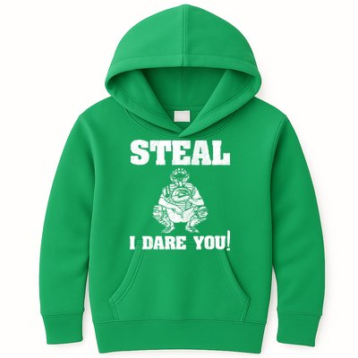 Baseball Catcher Steal I Dare You Kids Hoodie