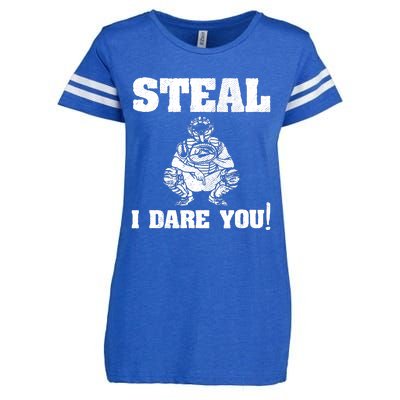 Baseball Catcher Steal I Dare You Enza Ladies Jersey Football T-Shirt