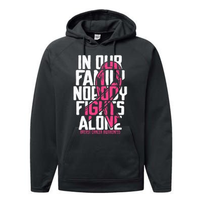 Breast Cancer Support Pink Family Breast Cancer Awareness Performance Fleece Hoodie