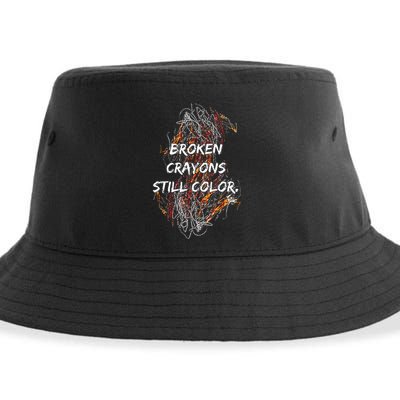 Broken Crayons Still Color Mental Health Awareness Supporter Sustainable Bucket Hat