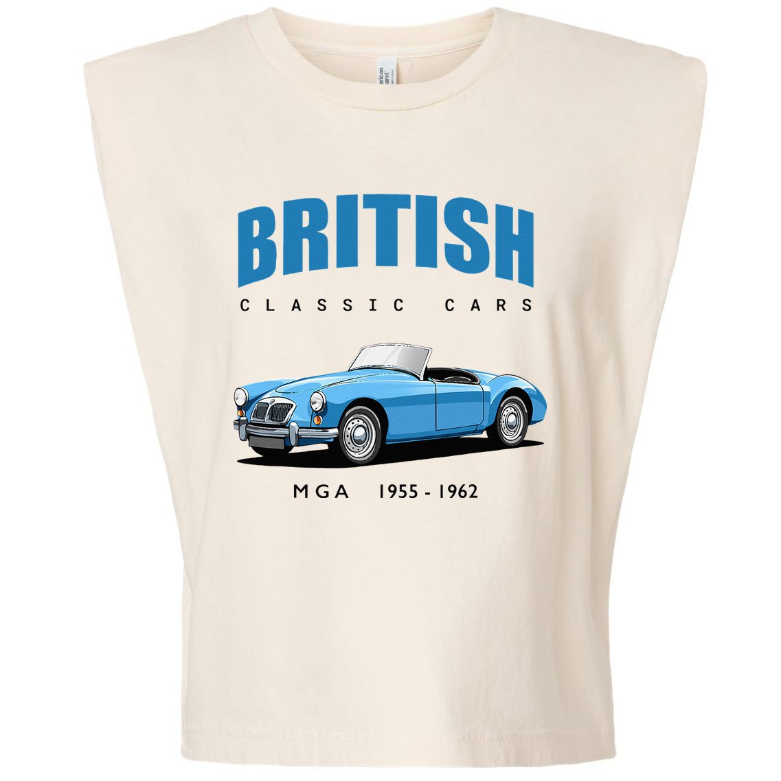 British Classic Sports Cars MG MGA Garment-Dyed Women's Muscle Tee