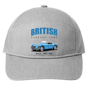 British Classic Sports Cars MG MGA 7-Panel Snapback Hat