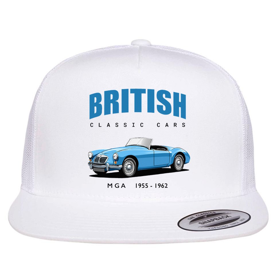 British Classic Sports Cars MG MGA Flat Bill Trucker Hat