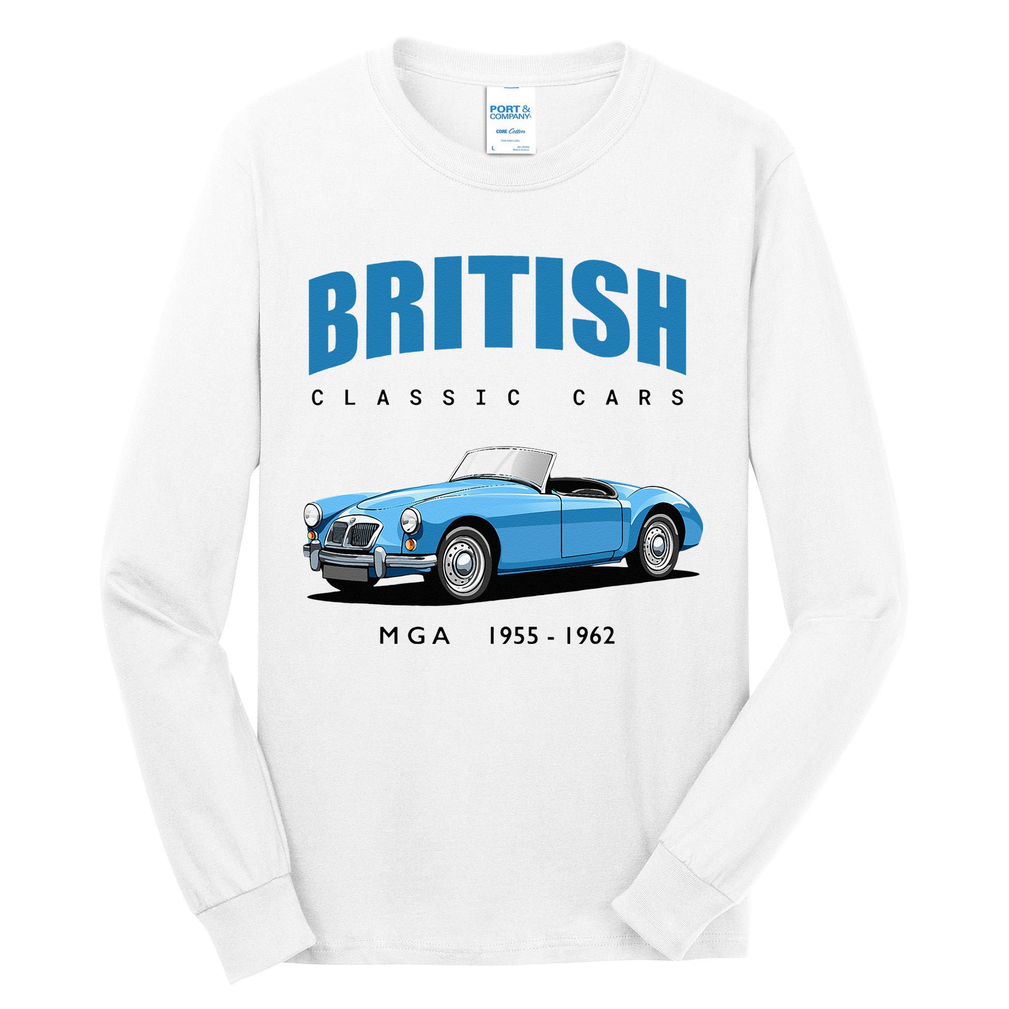 British Classic Sports Cars MG MGA Tall Long Sleeve T-Shirt