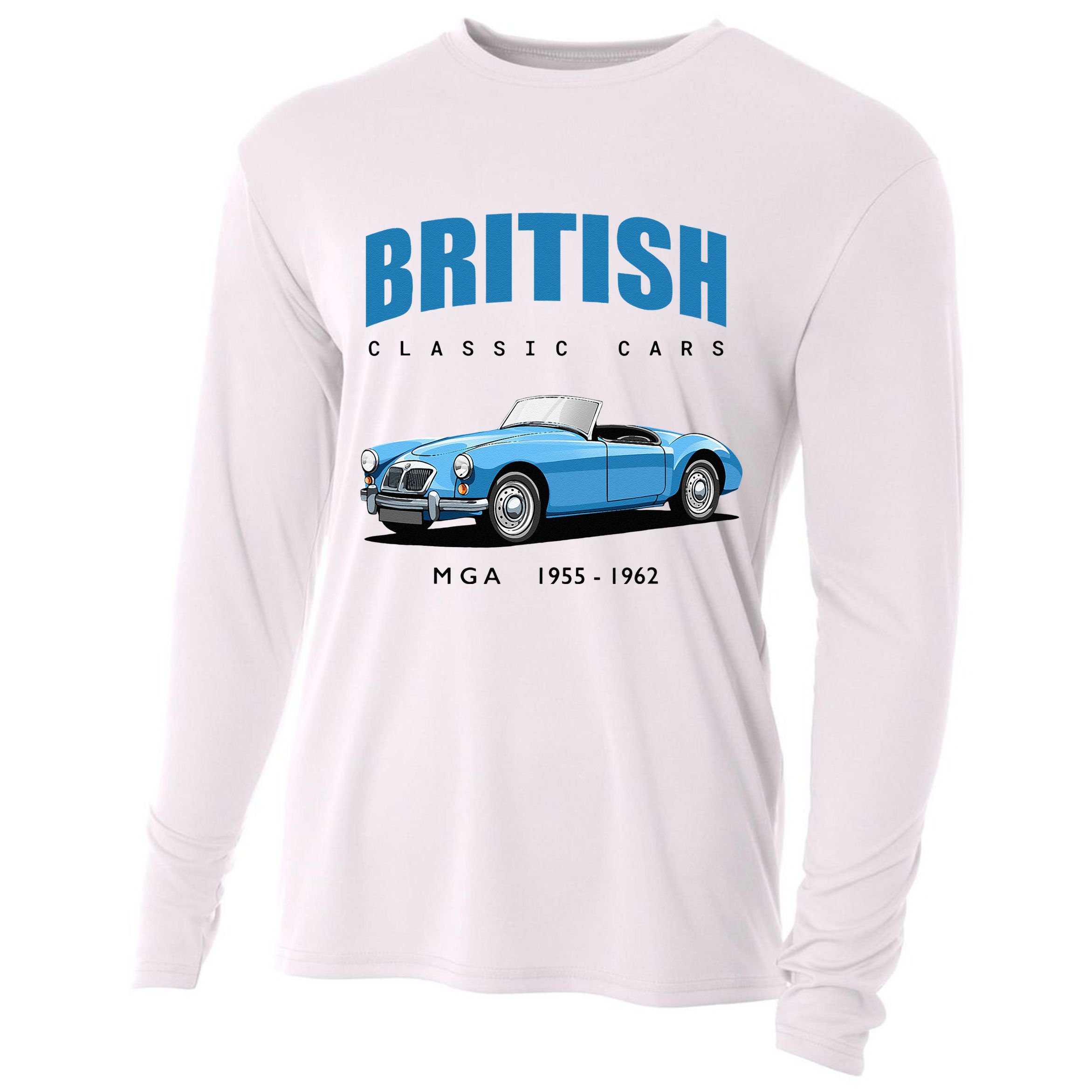 British Classic Sports Cars MG MGA Cooling Performance Long Sleeve Crew