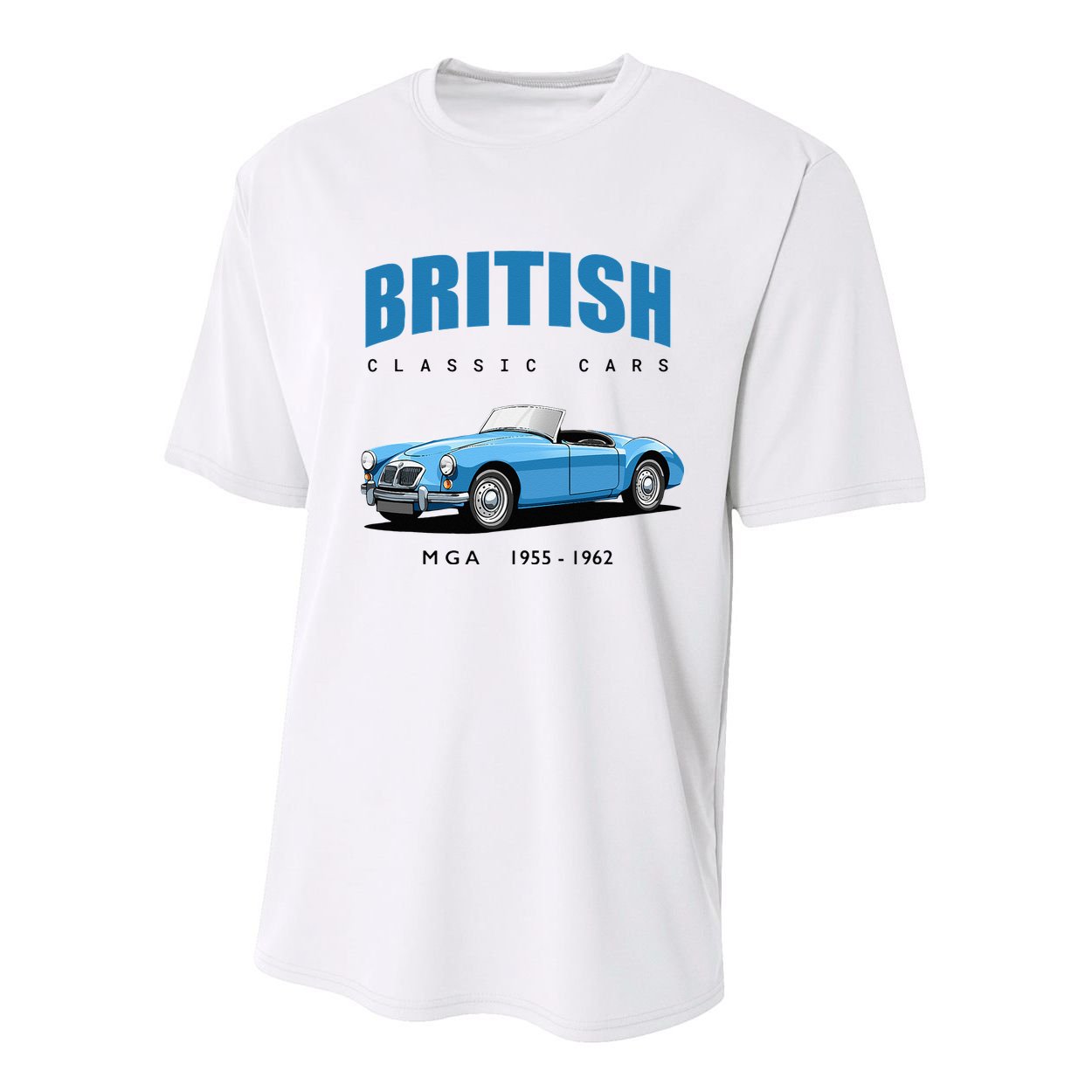 British Classic Sports Cars MG MGA Youth Performance Sprint T-Shirt