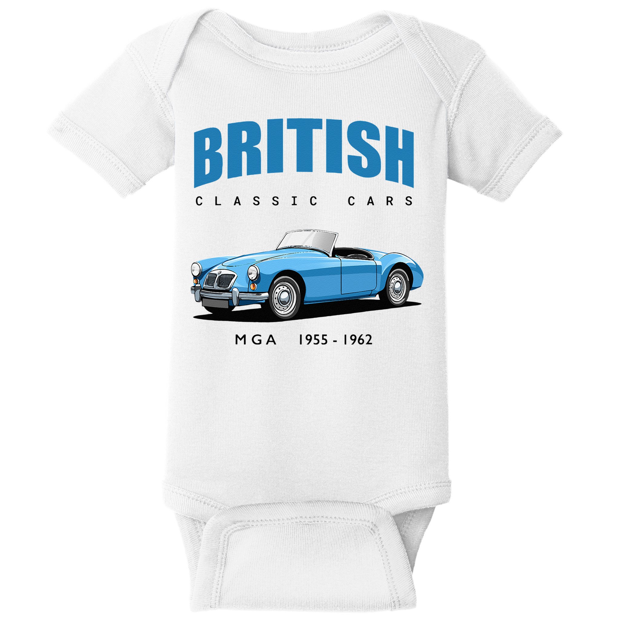 British Classic Sports Cars MG MGA Baby Bodysuit