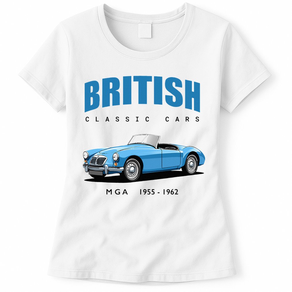 British Classic Sports Cars MG MGA Womens T-Shirt