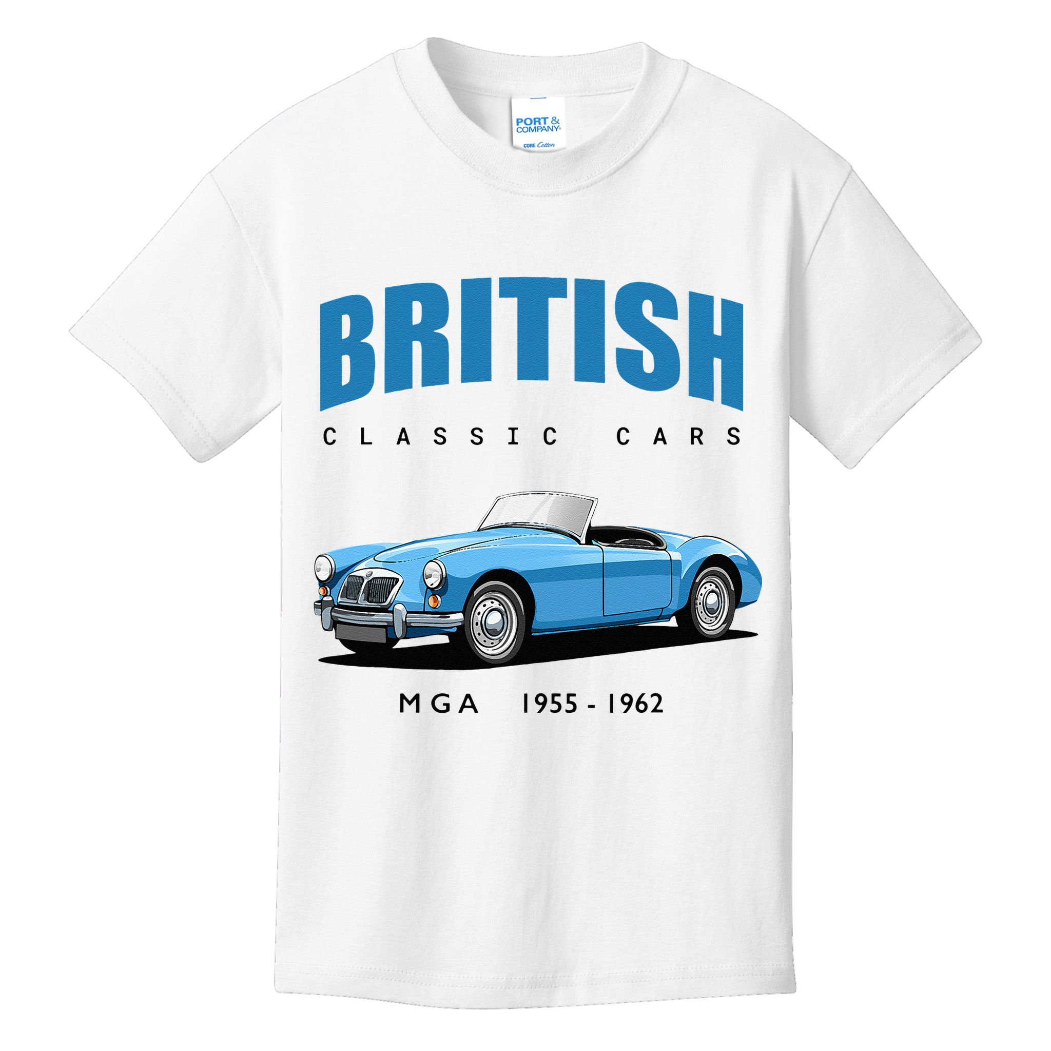 British Classic Sports Cars MG MGA Kids T-Shirt