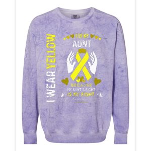 Bone Cancer Survivor Support I Wear Yellow For My Aunt Colorblast Crewneck Sweatshirt