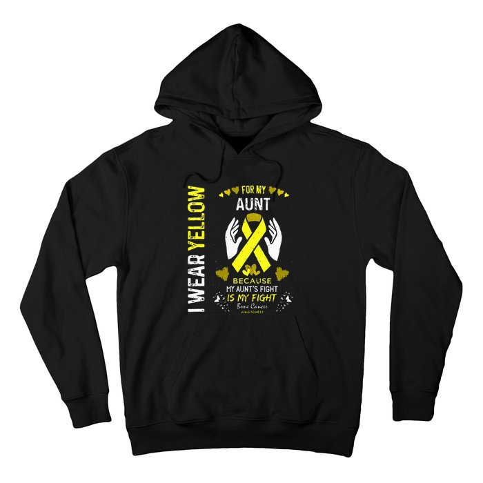 Bone Cancer Survivor Support I Wear Yellow For My Aunt Hoodie