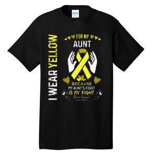 Bone Cancer Survivor Support I Wear Yellow For My Aunt Tall T-Shirt