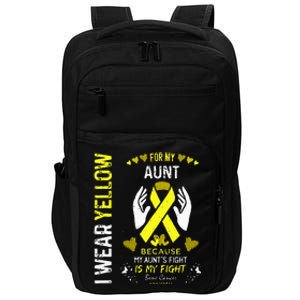 Bone Cancer Survivor Support I Wear Yellow For My Aunt Impact Tech Backpack