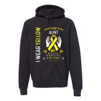 Bone Cancer Survivor Support I Wear Yellow For My Aunt Premium Hoodie